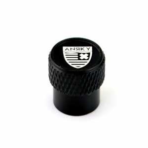 Anrky Wheel Laser Engraved on Black Tire Valve Caps