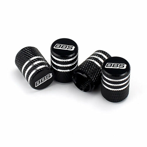 BBS Black Laser Engraved Tire Valve Caps – Extra Spare Cap Total 5 Caps