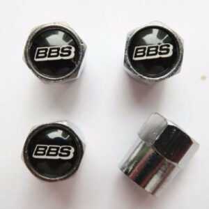 BBS Black Tire Valve Caps - Plus Free Extra Cap