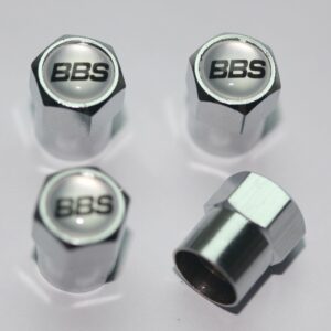 BBS Silver Tire Valve Caps - Plus Free Extra Cap