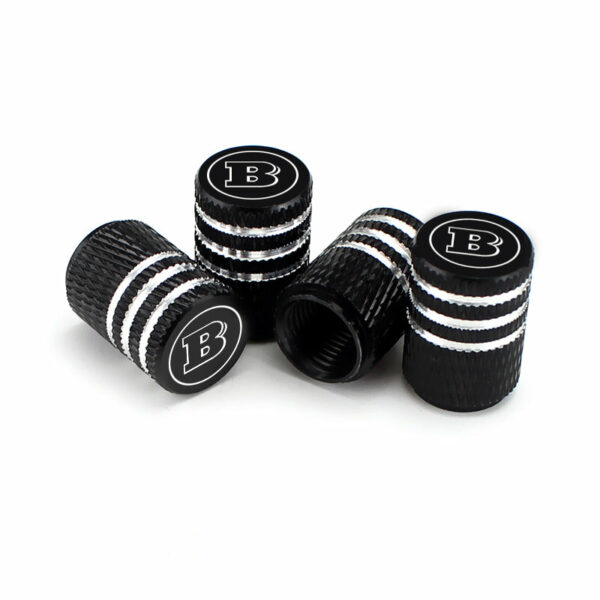 Brabus Black Laser Engraved Tire Valve Caps