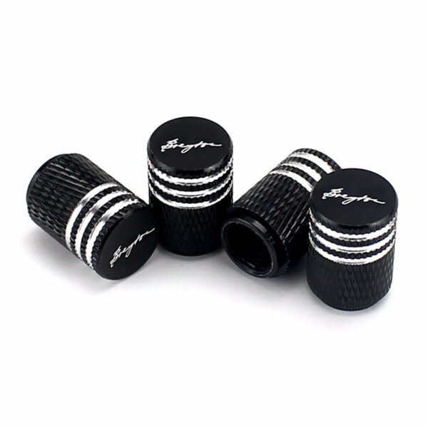 Breyton Black Laser Engraved Tire Valve Caps