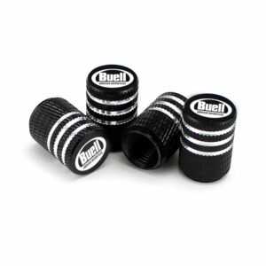 Buell Black Laser Engraved Tire Valve Caps