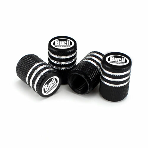 Buell Black Laser Engraved Tire Valve Caps – Extra Spare Cap Total 5 Caps