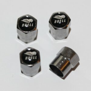 Buell Black Motorcycle Tire Valve Caps - Plus Free Extra Cap