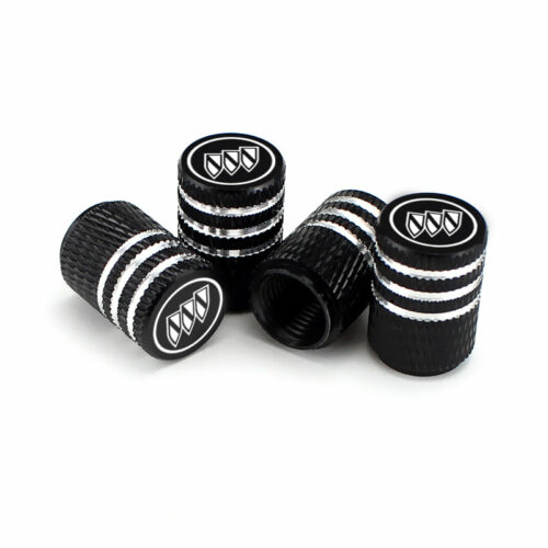 Buick Black Laser Engraved Tire Valve Caps – Extra Spare Cap Total 5 Caps