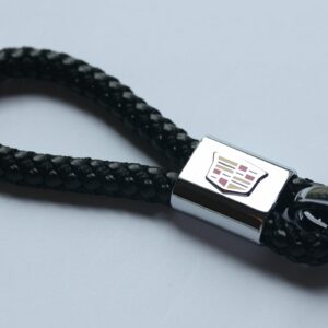 Cadillac Leather Chrome Keychain With 3 Color Choices