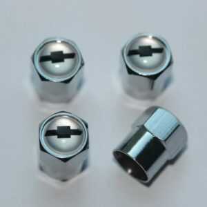 Chevrolet Silver Tire Valve Stem Caps - Plus Free Extra Cap