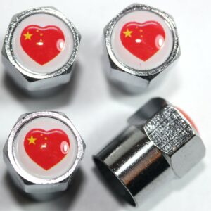 China Flag Tire Valve Stem Caps - Plus Free Extra Cap