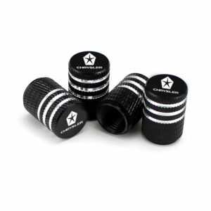 Chrysler Black Laser Engraved Tire Valve Caps
