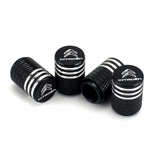 Citroen Black Laser Engraved Tire Valve Caps-Extra Spare Cap