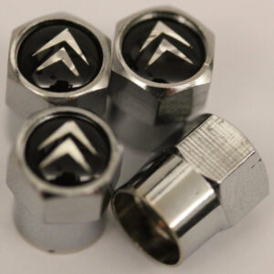 Citroen Black Tire Valve Caps - Plus Free Extra Cap