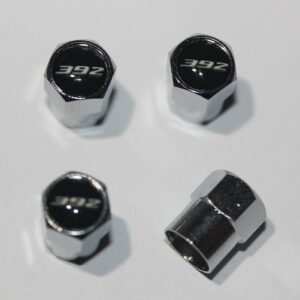 Dodge 392 Black Tire Valve Caps - Plus Free Extra Cap