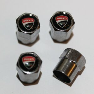 Ducati Corse Black Tire Valve Stem Caps-Plus Free Extra Cap