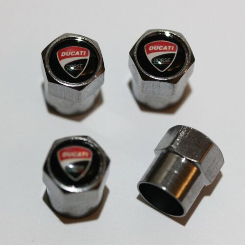 Ducati Corse Black Tire Valve Stem Caps-Plus Free Extra Cap