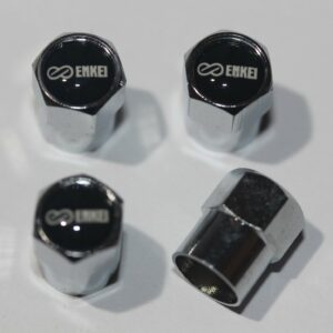 Enkei Black Tire Valve Caps - Plus Free Extra Cap