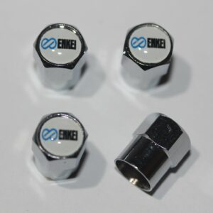 Enkei White Tire Valve Caps - Plus Free Extra Cap