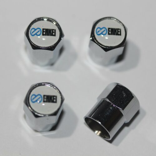 Enkei White Tire Valve Caps – Plus Free Extra Cap