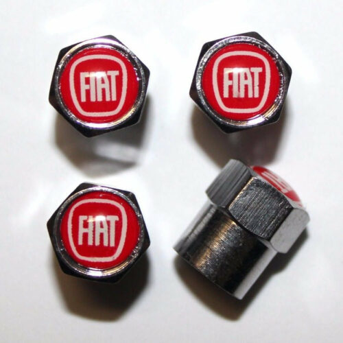 Fiat Red Tire Valve Caps – Plus Free Extra Cap