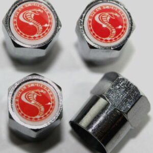 Ford Cobra Red Tire Valve Stem Caps - Plus Free Extra Cap