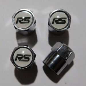 Ford RS Black Tire Valve Caps - Plus Free Extra Cap