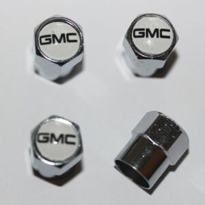 GMC Black & White Tire Valve C - Plus Free Extra Capaps