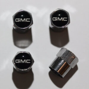 GMC Black & White Valve Stem Caps - Plus Free Extra Cap