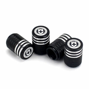 HRE Black Laser Engraved Tire Valve Caps - Extra Spare Cap Total 5 Caps