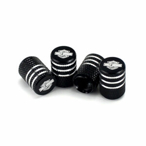 Harley Davidson Black Laser Engraved Tire Valve Caps
