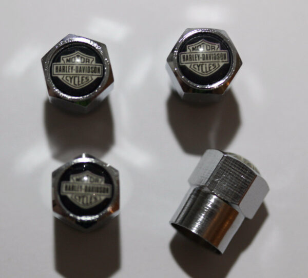 Harley Davidson White Tire Valve Caps