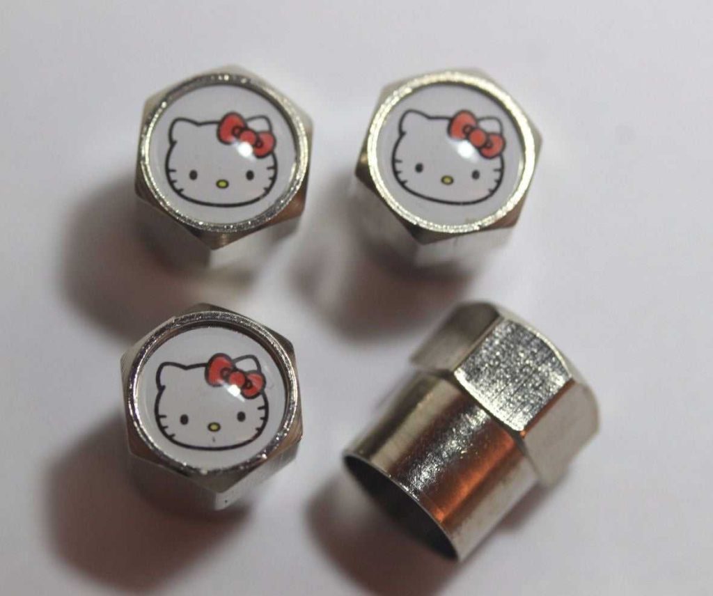 Hello Kitty White Tire Valve Caps Plus Free Extra Cap Online