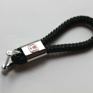Honda Leather Chrome Keychain With 3 Color Choices