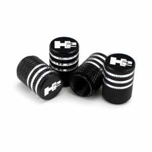 Hummer H2 Black Laser Engraved Tire Valve Caps - Extra Spare Cap Total 5 Caps