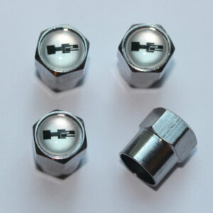 Hummer H2 Silver Tire Valve Caps - Plus Free Extra Cap