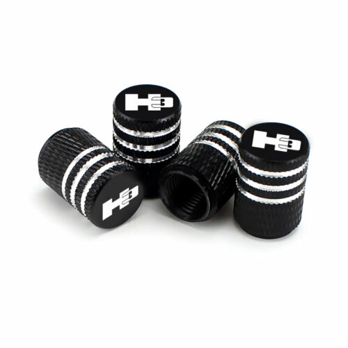 Hummer H3 Black Laser Engraved Tire Valve Caps – Extra Spare Cap Total 5 Caps