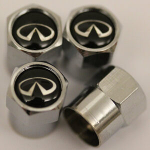 Infiniti Black Tire Valve Stem Caps - Plus Free Extra Cap