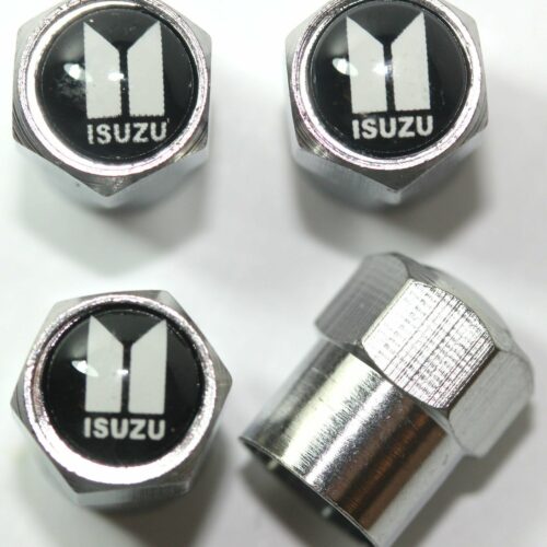 Isuzu Black Tire Valve Stem Caps – Plus Free Extra Cap