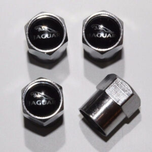 Jaguar Black Tire Valve Caps - Plus Free Extra Cap