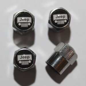 Jeep Grilled Black Tire Valve Stem Caps - Plus Free Extra Cap