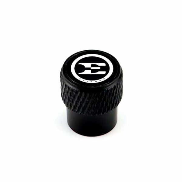 Kia Stinger E Laser Engraved on Black Tire Valve Caps