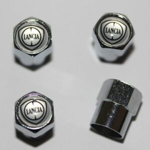 Lancia Silver Tire Valve Caps - Plus Free Extra Cap