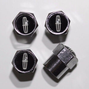 Lincoln Black Tire Valve Caps - Plus Free Extra Cap