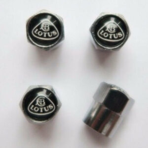 Lotus Black Tire Valve Caps - Plus Free Extra Cap
