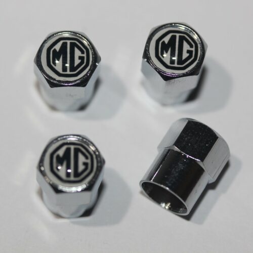 MG White Tire Valve Caps – Plus Free Extra Cap