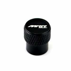 MRR Design Wheel Laser Engraved on Black Tire Valve Caps - Extra Spare Cap Total 5 Caps