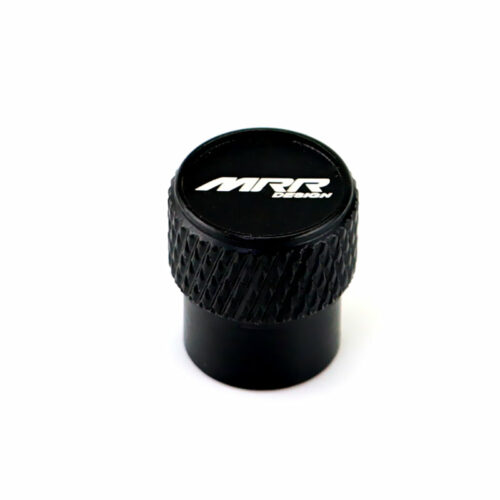 MRR Design Wheel Laser Engraved on Black Tire Valve Caps – Extra Spare Cap Total 5 Caps