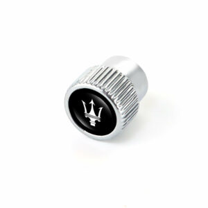 Maserati Silver Chrome Tire Valve Caps