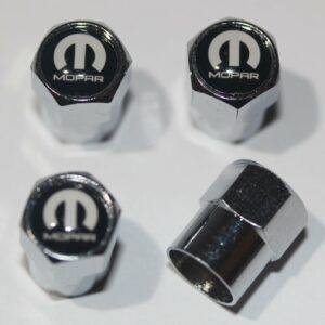 Mopar Black Tire Valve Stem Caps - Plus Free Extra Cap