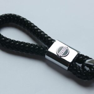 Nissan Leather Chrome Keychain With 3 Color Choices