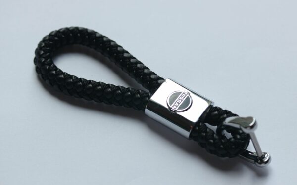 Nissan Leather Chrome Keychain With 3 Color Choices